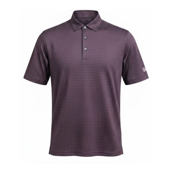 Donald Ross Golf Polo Shirt Short Sleeve Purple Pattern Island Country Club L - Picture 1 of 9